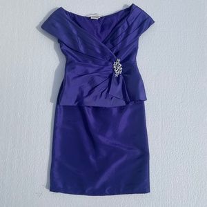 Purple Jade Couture, two-piece cocktail suit, Mother of the Bride.
